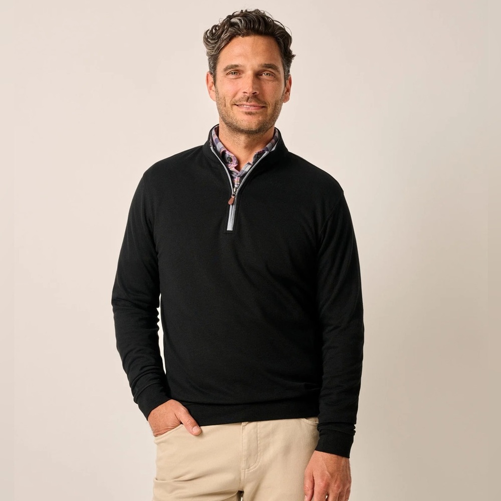 Johnnie-O Men's Black Quarter-Zip Sweater